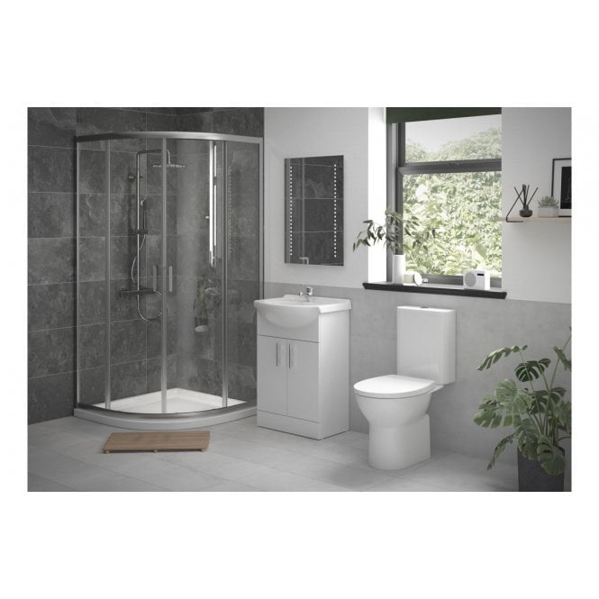 Plumb Warehouse Fossana Full Suite with 900mm 2 Door EasyFit Quadrant & Tray
