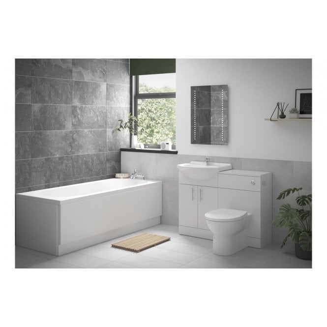 Plumb Warehouse Fossana Full Suite with Rimless Back-to-wall WC & Single End Bath