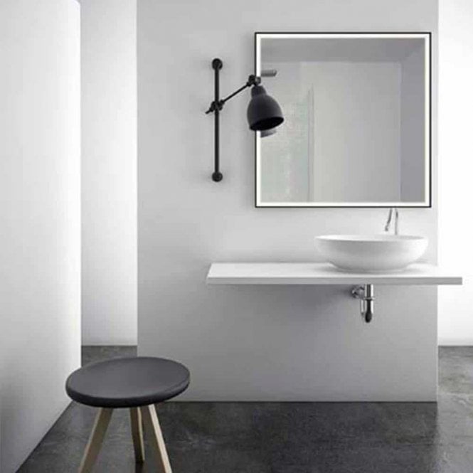 Plumb Warehouse  Framed Illuminated LED Mirror - 800mm x 600mm - Black