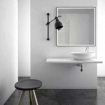 Plumb Warehouse Framed Illuminated LED Mirror - 800mm x 600mm - Black