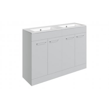 Frascata 1210mm Floor Standing 4 Door Basin Unit and 0 Tap Holes Thin Edge Basin (Choose Finish)