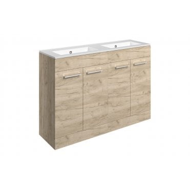 Frascata 1210mm Floor Standing 4 Door Basin Unit and 0 Tap Holes Thin Edge Basin (Choose Finish)