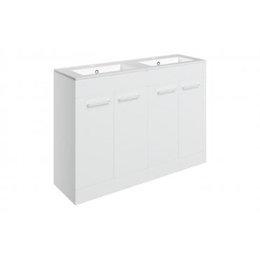 Frascata 1210mm Floor Standing 4 Door Basin Unit and 2 Tap Holes Thin Edge Basin (Choose Finish)