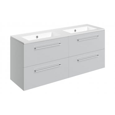 Frascata 1210mm Wall Hung 4 Drawer Basin Unit and 0 Tap Holes Thin Edge Basin (Choose Finish)