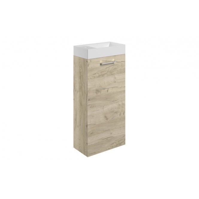 Plumb Warehouse Frascata 410mm Floor Standing 1 Door Basin Unit & Basin - Oak