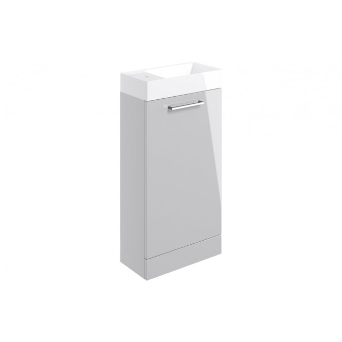 Plumb Warehouse Frascata 410mm Floor Standing 1 Door Basin Unit w/Basin - Grey Gloss