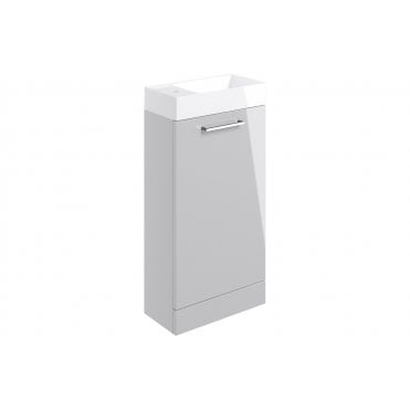 Frascata 410mm Floor Standing 1 Door Basin Unit w/Basin - Grey Gloss