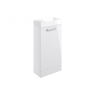 Frascata 410mm Floor Standing 1 Door Basin Unit w/Basin - White Gloss