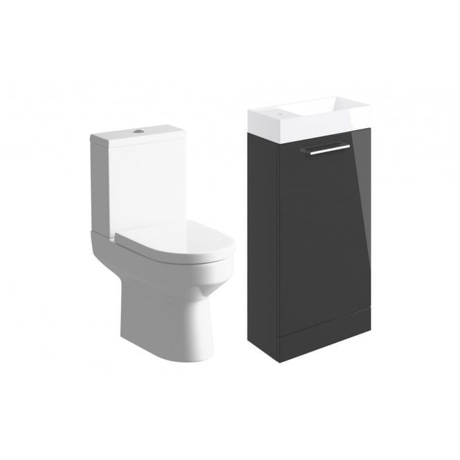 Plumb Warehouse Frascata 410mm Floor Standing Basin Unit & Close Coupled Toilet Pack