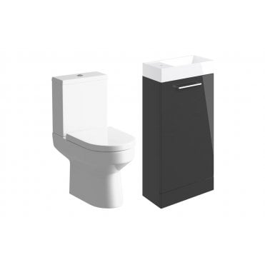 Frascata 410mm Floor Standing Basin Unit & Close Coupled Toilet Pack