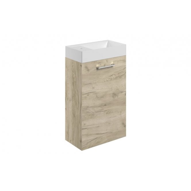 Plumb Warehouse Frascata 410mm Wall Hung 1 Door Basin Unit & Basin - Oak