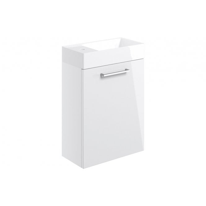 Plumb Warehouse Frascata 410mm Wall Hung 1 Door Basin Unit w/Basin - White Gloss