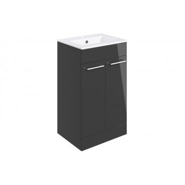 Frascata 510mm Floor Standing 2 Door Basin Unit w/Basin - Anthracite Gloss