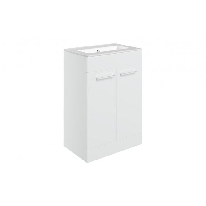 Plumb Warehouse Frascata 610mm Floor Standing 2 Door Basin Unit and 0 Tap Holes Thin Edge Basin (Choose Finish)