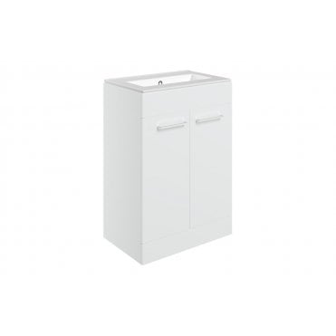 Frascata 610mm Floor Standing 2 Door Basin Unit and 0 Tap Holes Thin Edge Basin (Choose Finish)