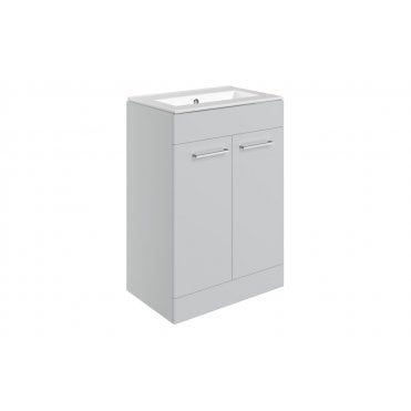 Frascata 610mm Floor Standing 2 Door Basin Unit and 0 Tap Holes Thin Edge Basin (Choose Finish)