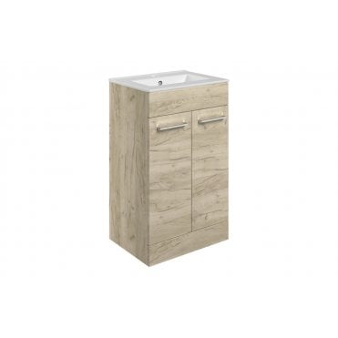 Frascata Floor Standing 2 Door Basin Unit & Basin - Oak (Choose Size)