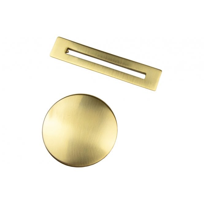 Plumb Warehouse Free Standing Bath Overflow and Waste Cover - Brushed Brass