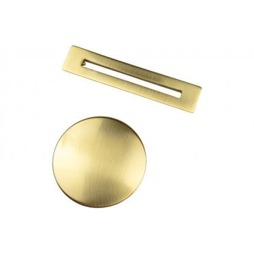 Free Standing Bath Overflow and Waste Cover - Brushed Brass