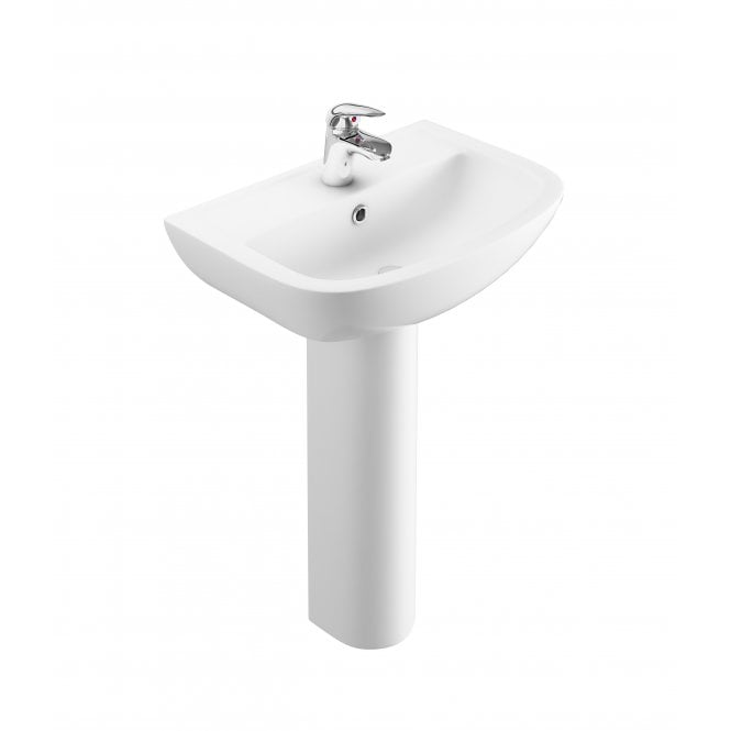 Plumb Warehouse Gamma 550mm x 390mm 1 Tap Hole Basin - White