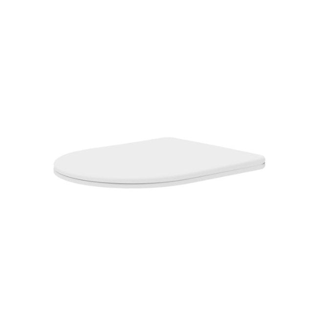 Plumb Warehouse Gamma D Shape Smooth Sandwich Soft Close Seat - White