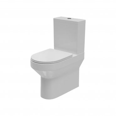 Gamma Round 420mm x 645mm x 370mm Rimless Close Coupled Closed Back WC Pan - White