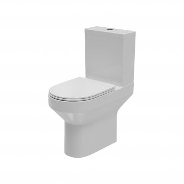 Gamma Round 460mm x 645mm x 360mm Comfort Height Close Coupled Open Back WC Pan - White