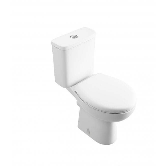 Plumb Warehouse Gamma Smooth 390mm x 650mm x 365mm Close Coupled WC Pan - White