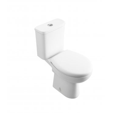 Gamma Smooth 390mm x 650mm x 365mm Close Coupled WC Pan - White
