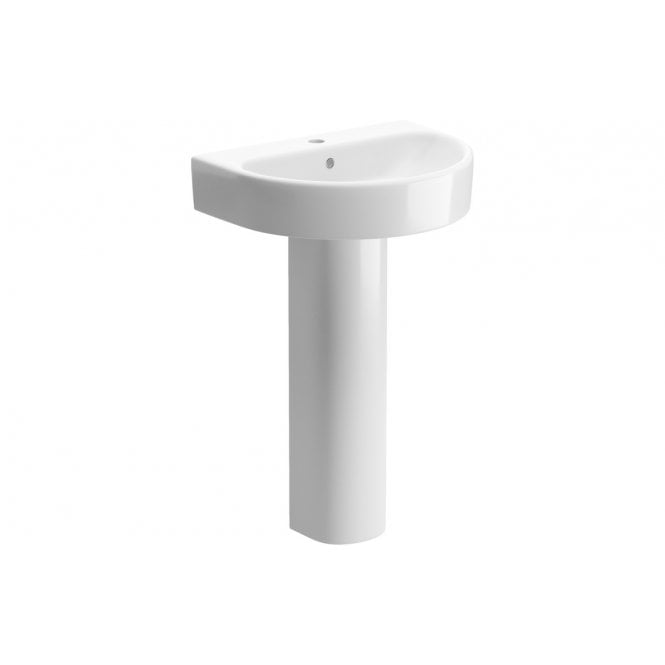 Plumb Warehouse Genova 555x430mm 1 Tap Hole Basin & Full Pedestal