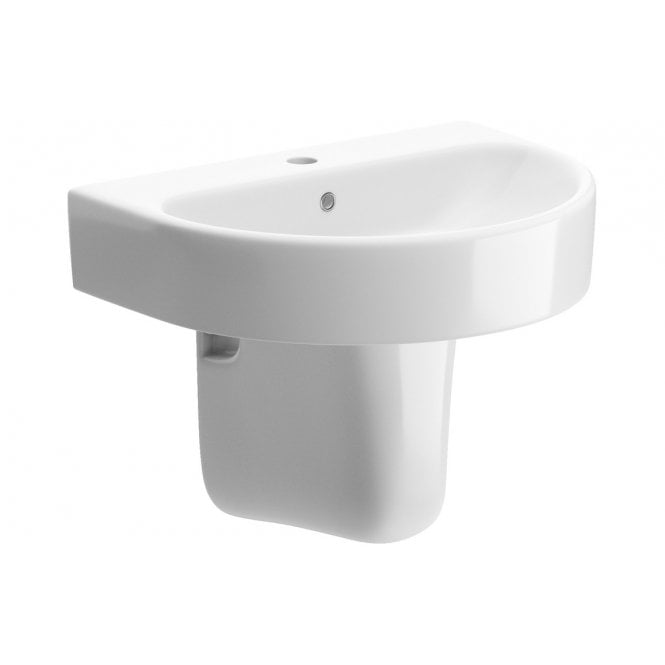 Plumb Warehouse Genova 555x430mm 1 Tap Hole Basin & Semi Pedestal