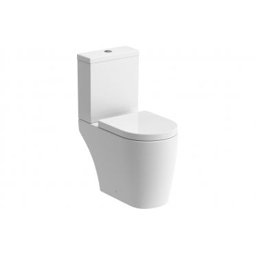 Genova Rimless Close Coupled Open Back WC & Soft Close Seat