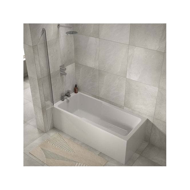 Plumb Warehouse  I-Bath Single Ended Shower Bath 1800mm x 800mm - White