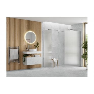 Ilenia Fluted Wetroom Panel & Side Panel Arm (Choose Size and Finish)