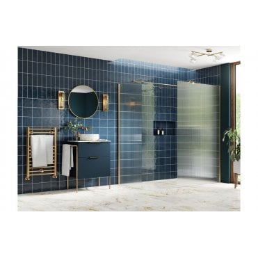 Ilenia Fluted Wetroom Panel & Side Panel Arm (Choose Size and Finish)