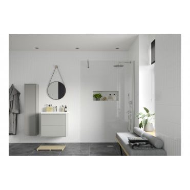 Ilenia Wetroom Panel & Support Bar (Choose size and finish)