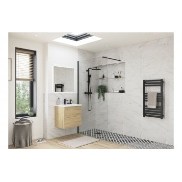 Ilenia Wetroom Panel & Support Bar (Choose size and finish)