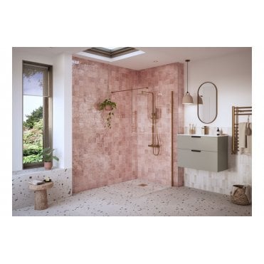 Ilenia Wetroom Panel & Support Bar (Choose size and finish)