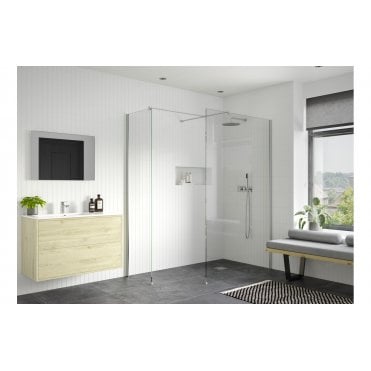 Ilenia Wetroom Side Panel & Arm (Choose Size and Finish)
