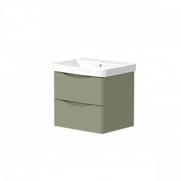 Iota 2 Drawer Wall Mounted Vanity Unit (Choose Size and Finish)