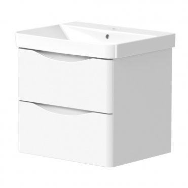 Iota 2 Drawer Wall Mounted Vanity Unit (Choose Size and Finish)