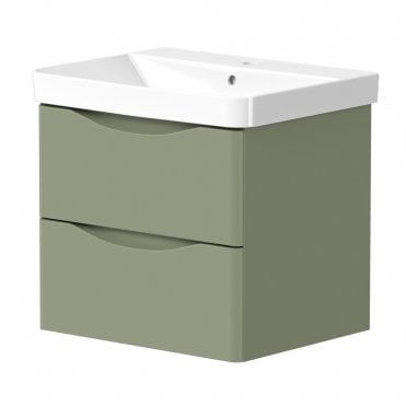 Iota 2 Drawer Wall Mounted Vanity Unit (Choose Size and Finish)