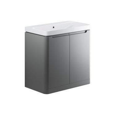 Iserni 800mm 2 Door Floor Standing Basin Unit - Matt Grey