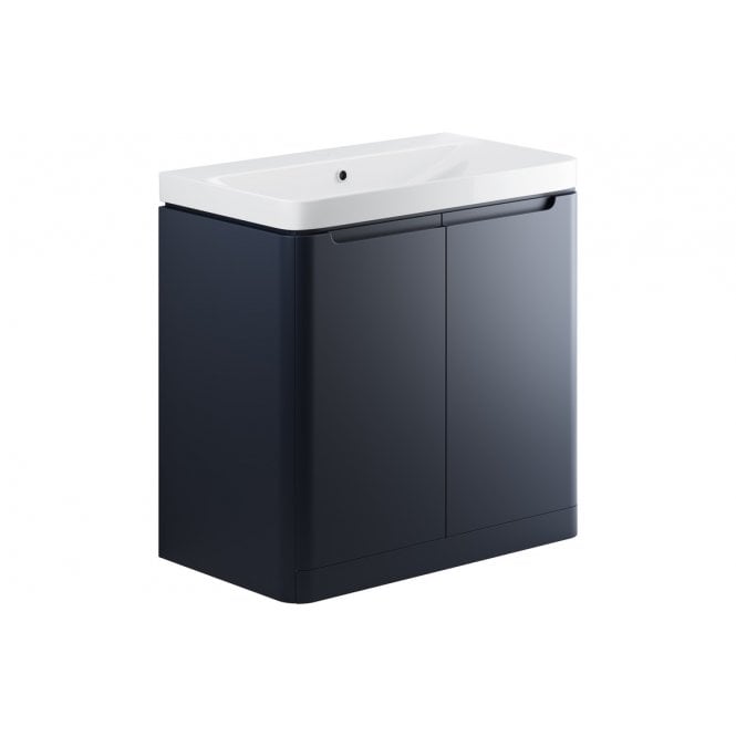 Plumb Warehouse Iserni 800mm 2 Door Floor Standing Basin Unit - Matt Indigo
