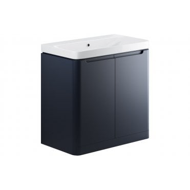 Iserni 800mm 2 Door Floor Standing Basin Unit - Matt Indigo