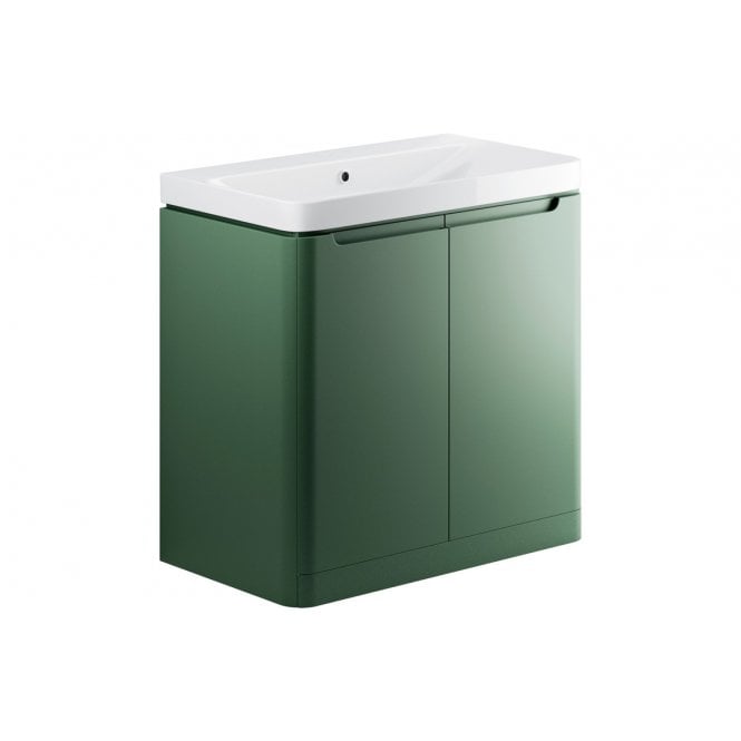 Plumb Warehouse Iserni 800mm 2 Door Floor Standing Basin Unit - Matt Sage Green