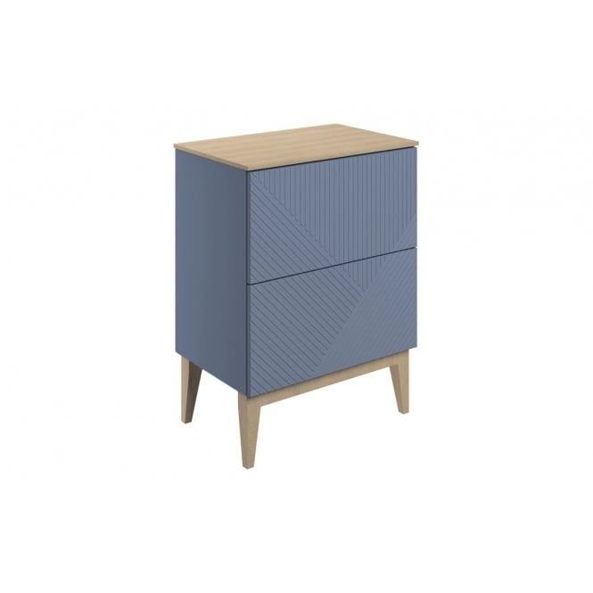 Plumb Warehouse Isola Floor Standing 2 Drawer Basin Unit & Maple Oak Effect Worktop (Select size and finish)