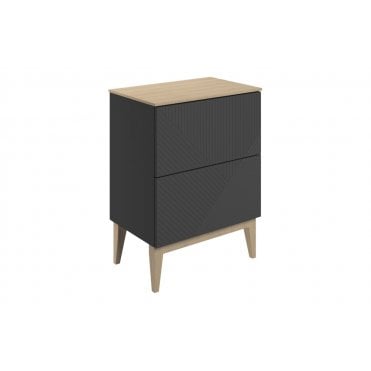 Isola Floor Standing 2 Drawer Basin Unit & Maple Oak Effect Worktop (Select size and finish)