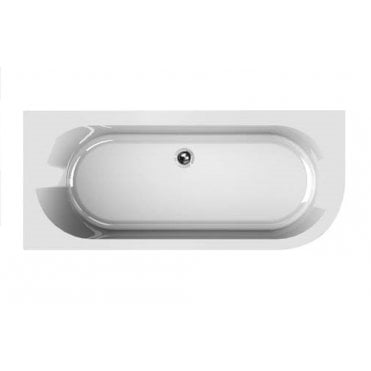 Plumb Warehouse J-Bath Rectangular Double Ended Bath - 1650mm x 725mm - White