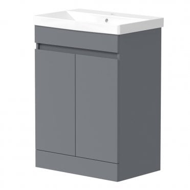Kappa 598mm x 810mm x 385mm 2 Door Handleless Floorstanding Vanity Unit (Choose Finish)